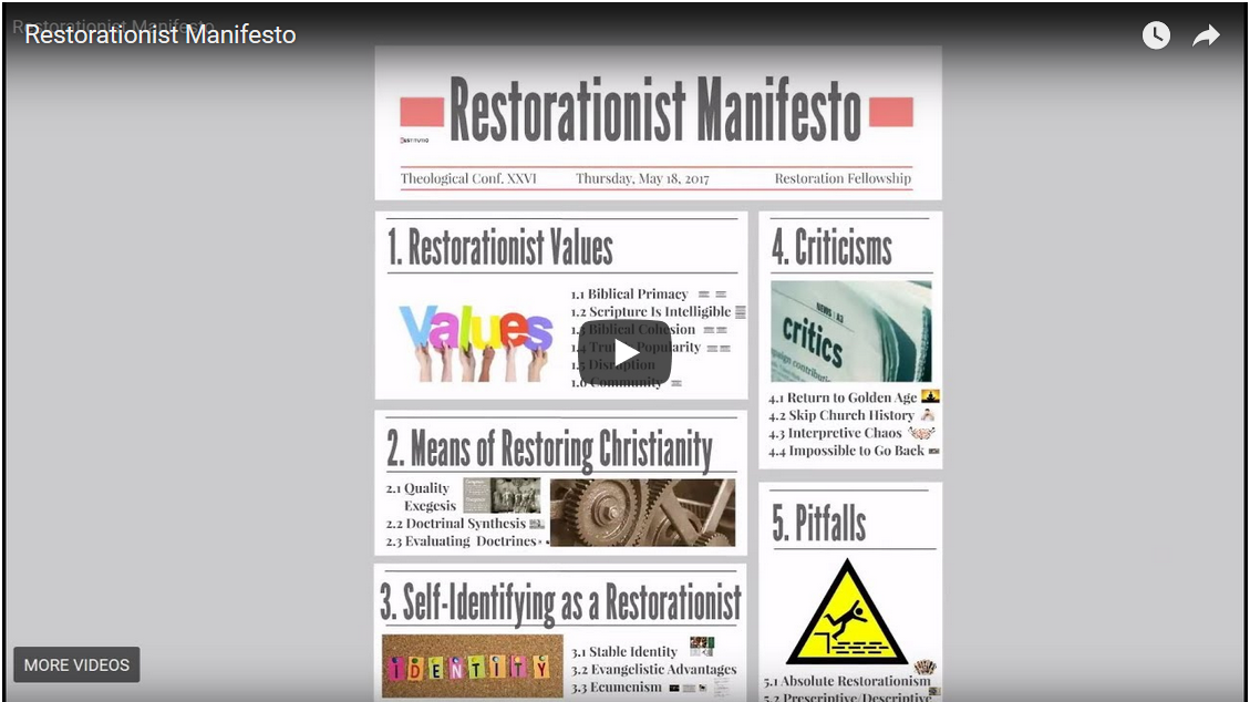 Restorationist Manifesto
